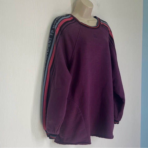 Free People - Birdie Pullover Black Tea Oversized Pocket Sweatshirt Size XS - Picture 3 of 12